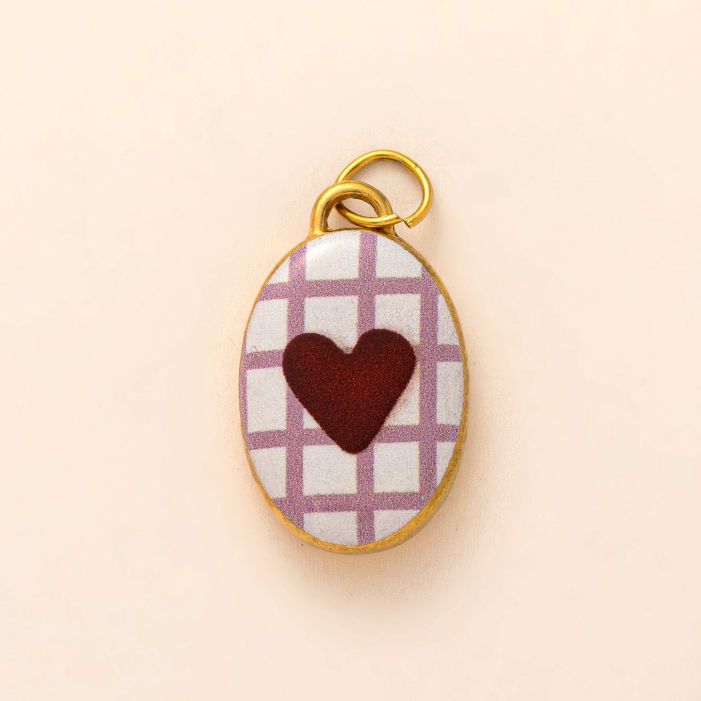 Vintage Luxury Heart Geometric Plated Drip Oil Stainless Steel Charm Bar Pendant