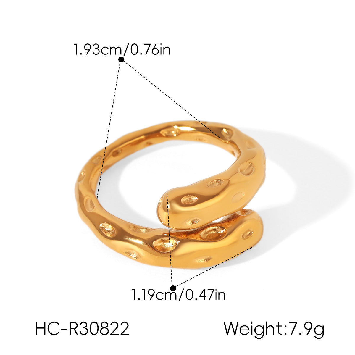 Minimalist Geometric PVD Gold Plated Titanium Steel Stainless Steel Ring for Women