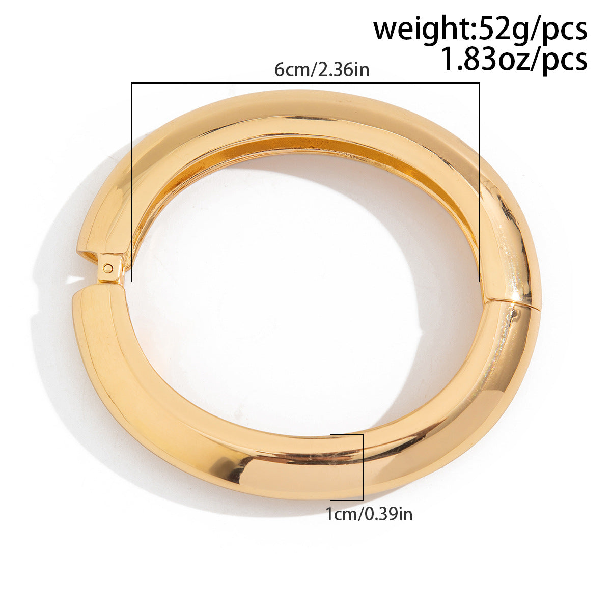 Minimalist Geometric Open Bangle Bracelet for Women with Polished Alloy Finish and Spring Clasp