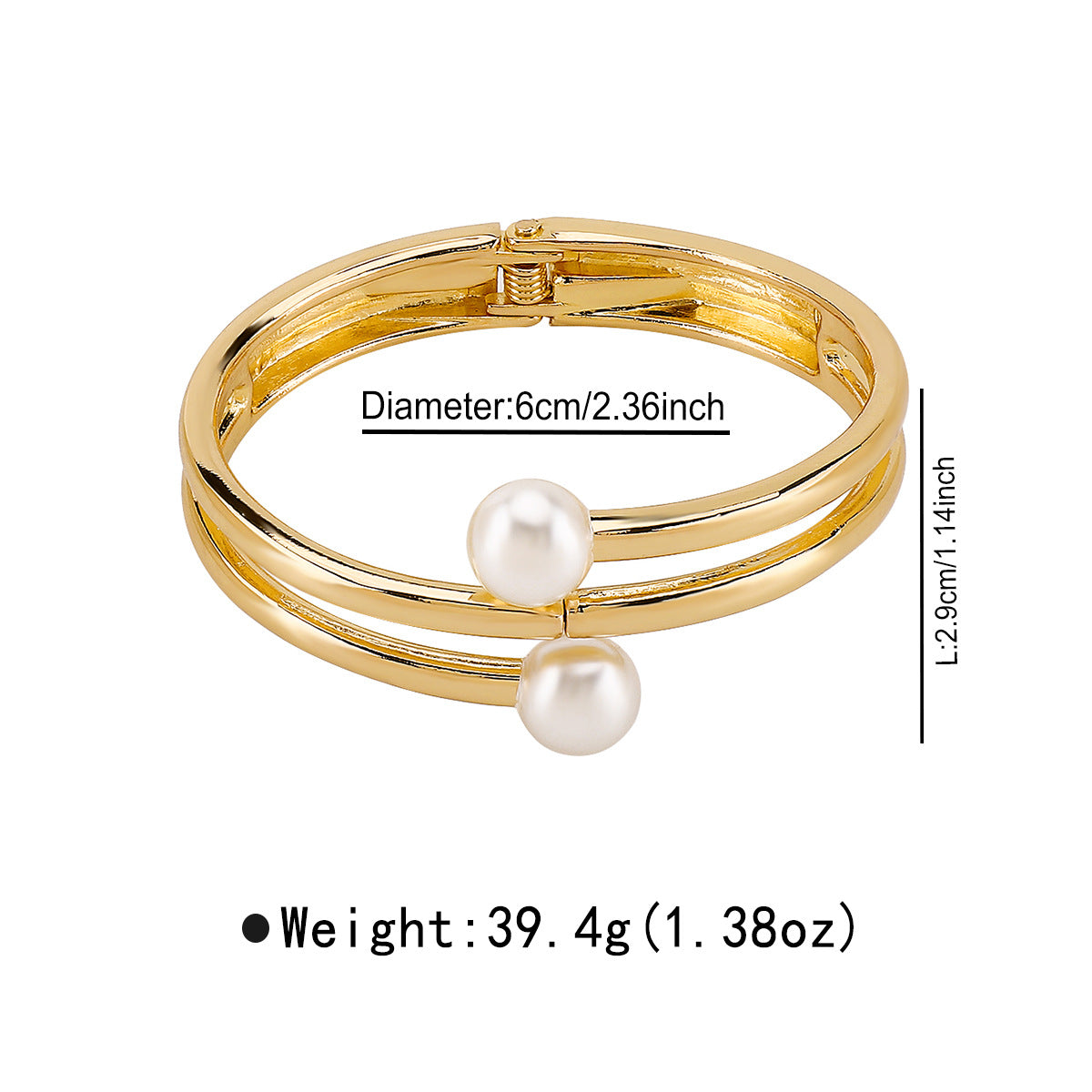 Pulsera de perlas multilazos de inspiración vintage para mujer, con cuerpo de aleación y chapado en oro, diseño ligero de muelle