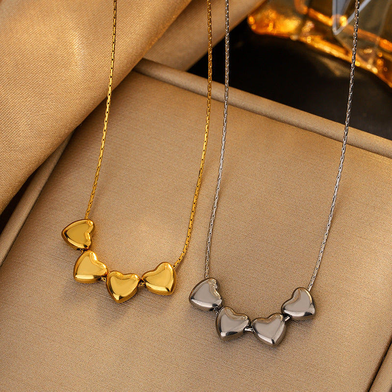 Collana da donna in acciaio inossidabile placcato con ciondolo a cuore