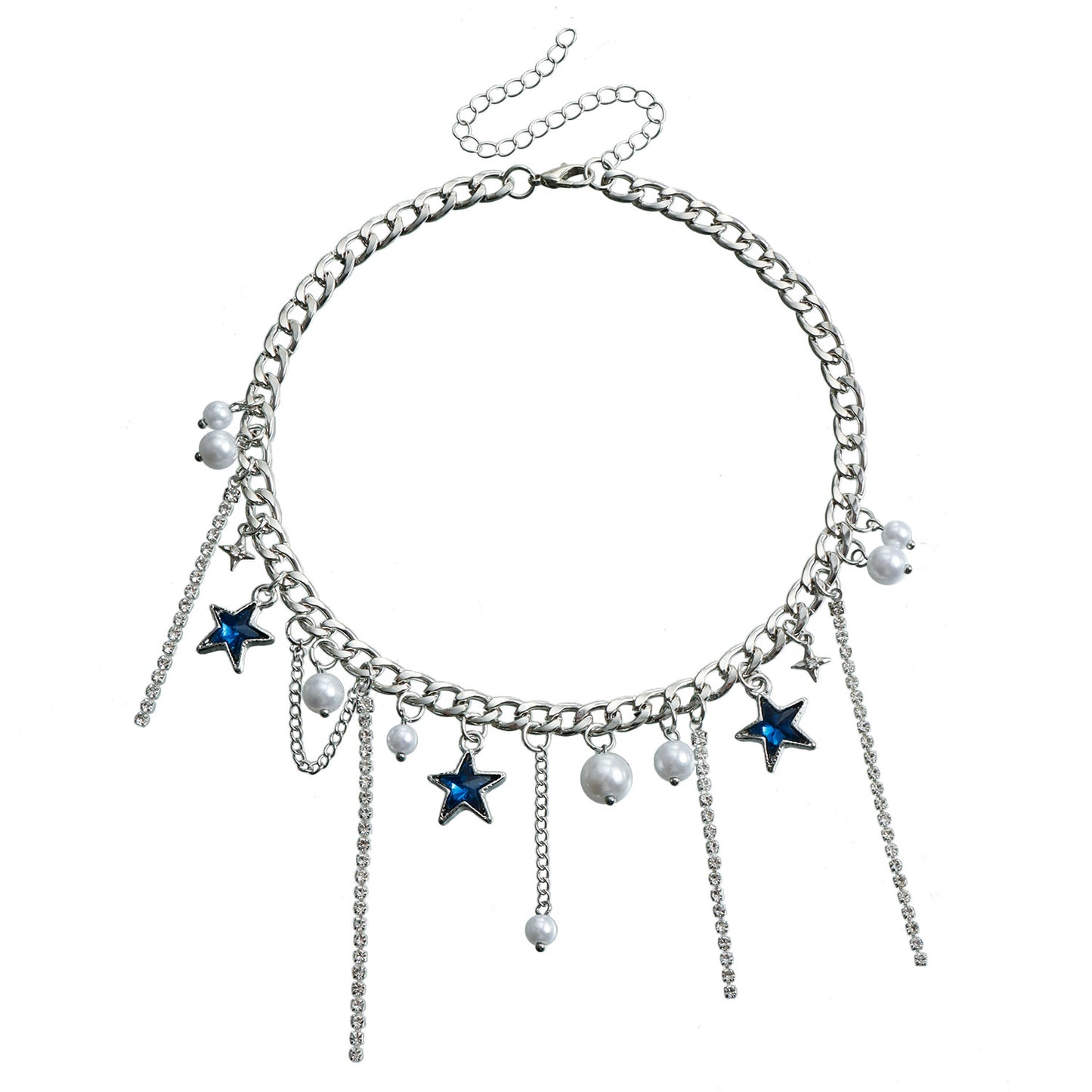 Collar minimalista con dije de aleación en forma de corazón con detalles de pedrería y acabado chapado para mujer