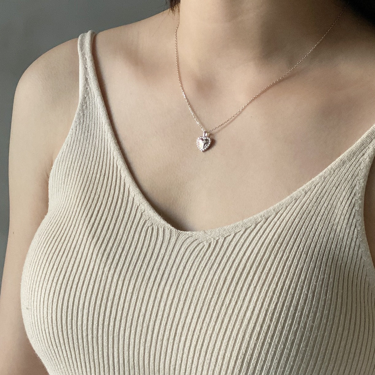 Collana Minimalista Cuore in Argento Sterling 925 Placcato Oro con Ciondolo a Catena