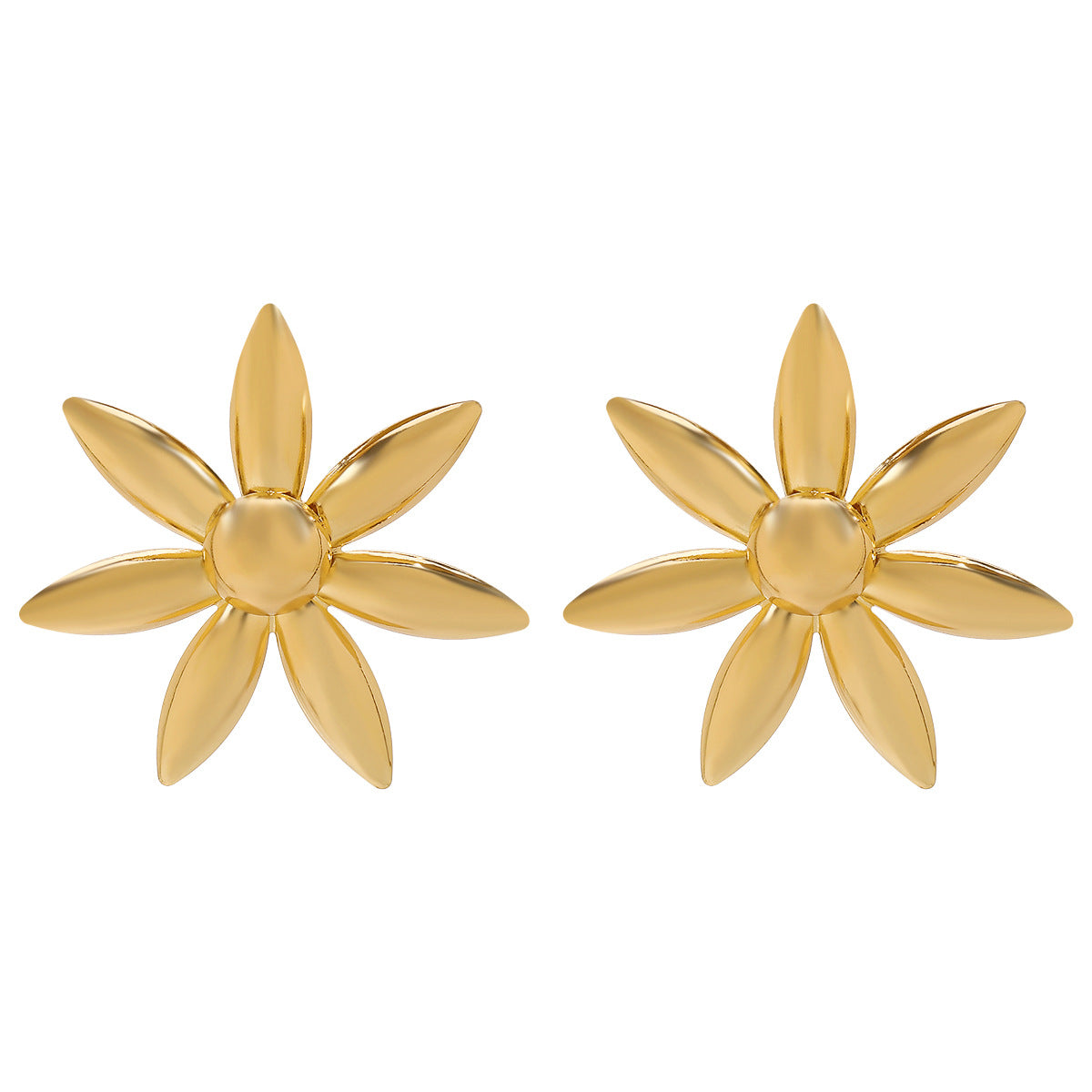 Vintage Floral Earrings for Women with Plated Metal Finish and Sunflower Design