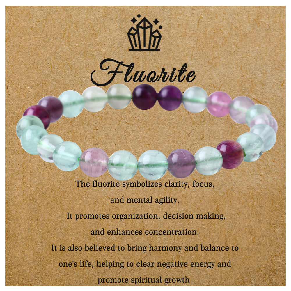 Geometric Natural Amethyst Obsidian Agate Beaded Bracelet Unisex 8mm Stone Jewelry