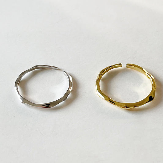Anello da donna minimalista a forma di cuore in argento sterling, design irregolare, stile dolce e fresco, argento 925, Zerohalf