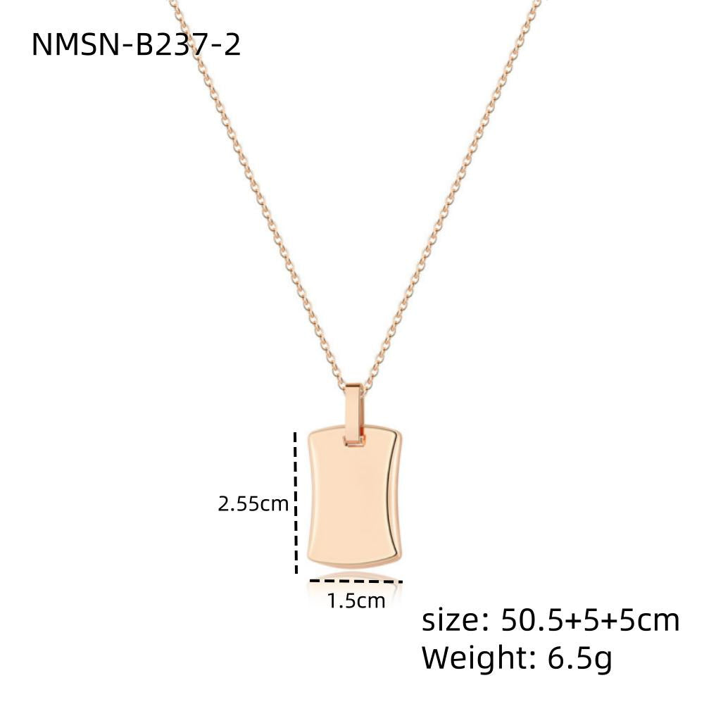 Collar Minimalista de Acero Inoxidable y Titanio Chapado en Oro de 18K PVD con Barra Colgante DIY para Mujer