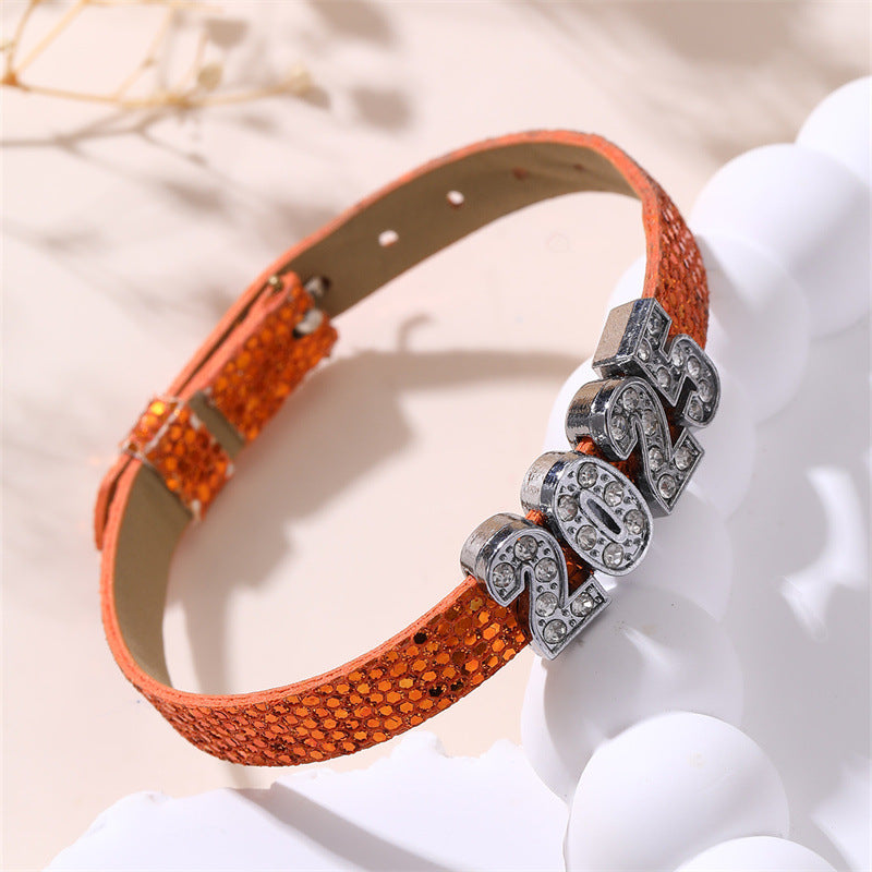 Bracciale in pelle lucido e grazioso per ragazze, stile principessa, con dettagli artigianali