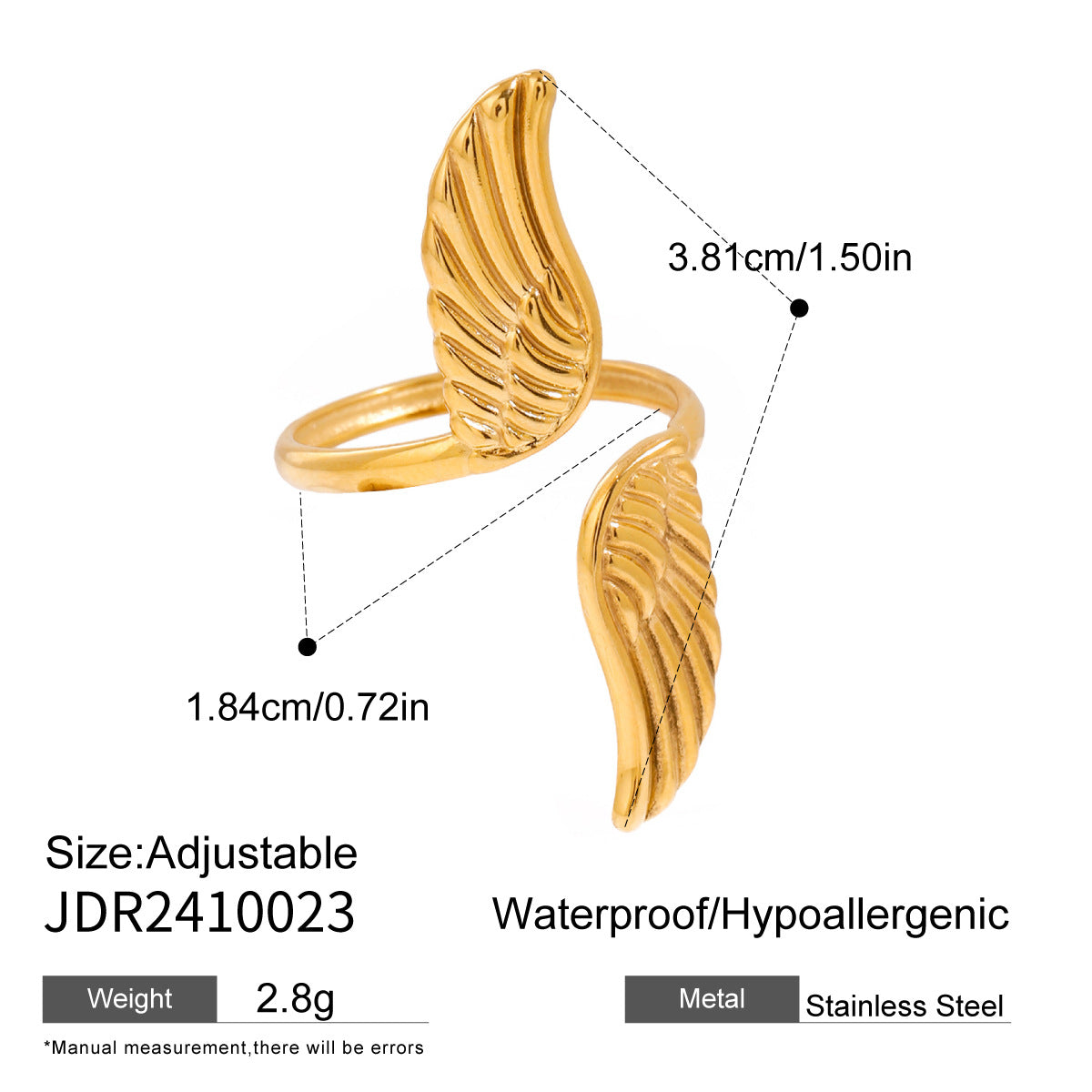 Elegant Geometric Stainless Steel Ring with Cubic Zirconia Plated Finish for Women