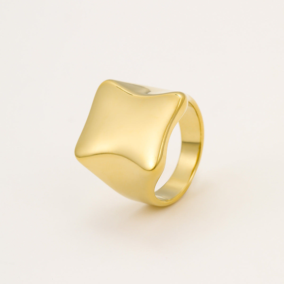 Minimalist Geometric Stainless Steel Ring for Women with Polished Finish and Clean Line Design