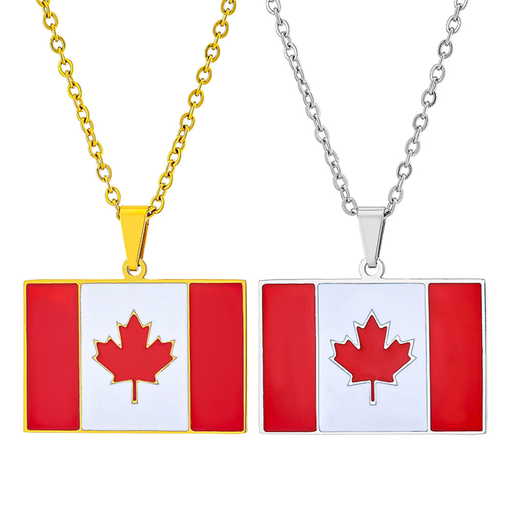 Collana con Pendente Rettangolare Minimalista in Acciaio Inossidabile Smaltato con Catena a O Unisex
