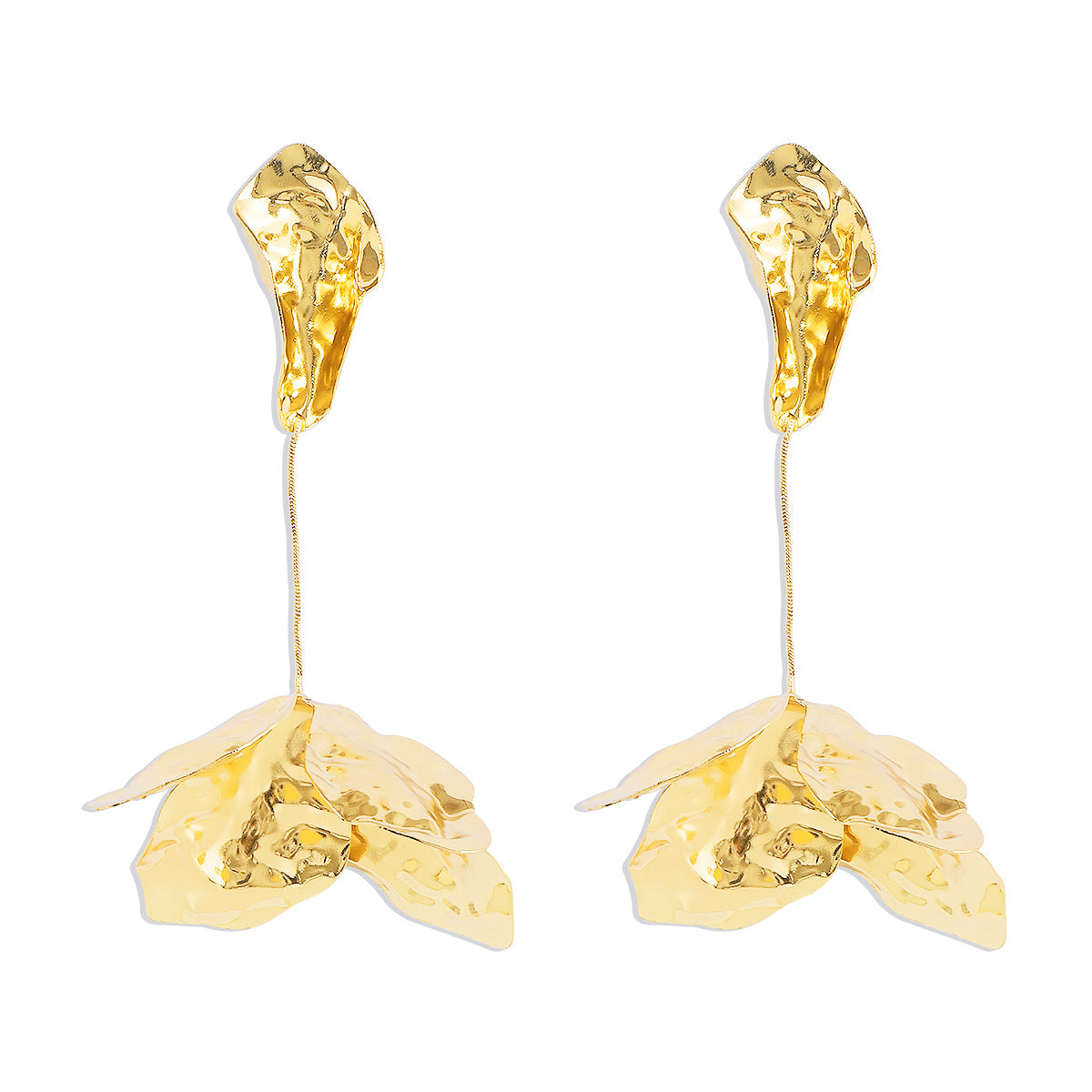 Pendientes colgantes de aleación con baño floral estilo "Sweet Cool"
