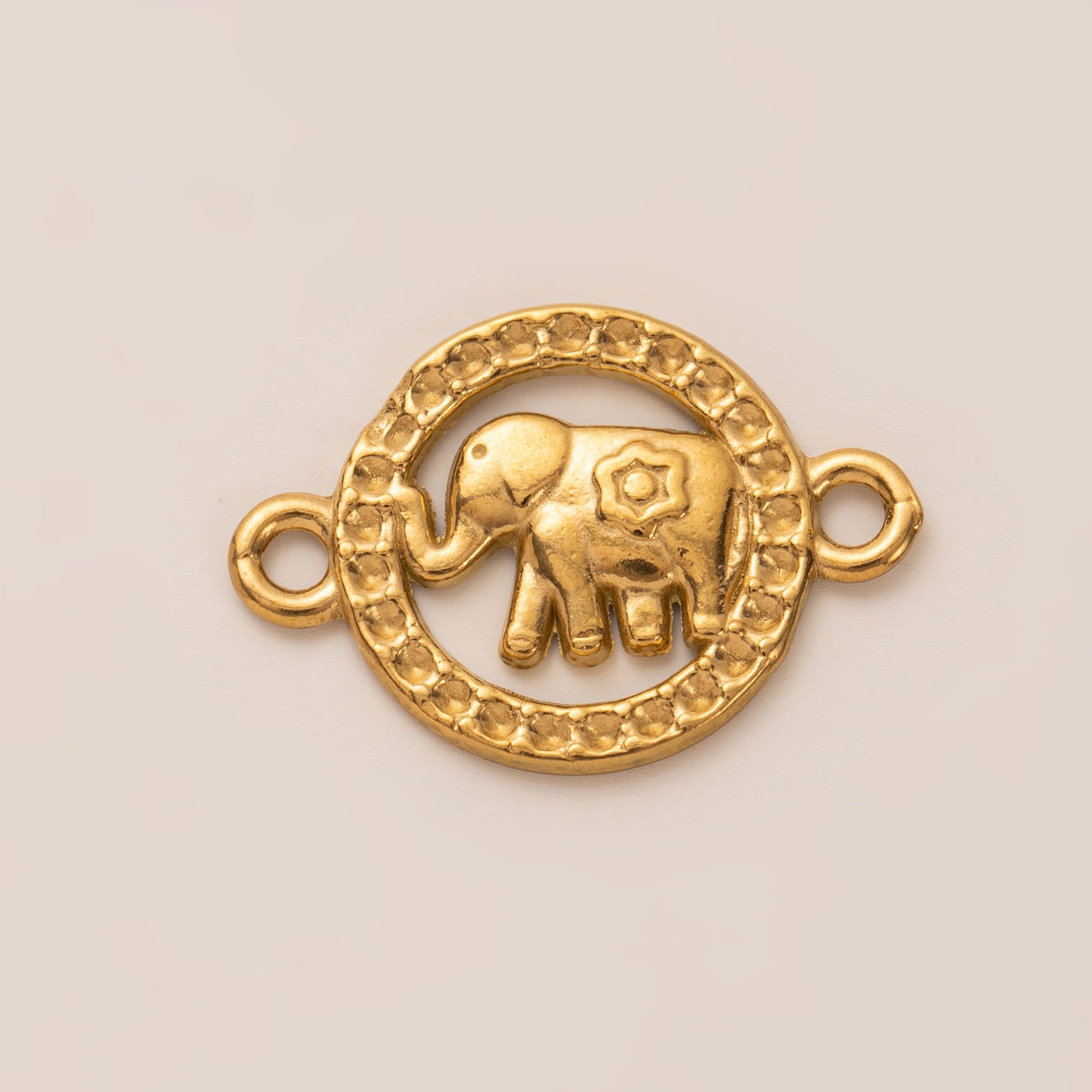 Vintage 18K Gold Plated Animal Stainless Steel PVD Ball Chain Charm Bar