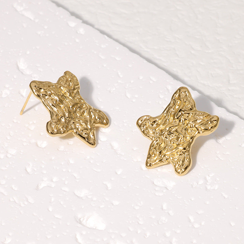 Minimalist Star Stainless Steel Plated Stud Earrings for Women