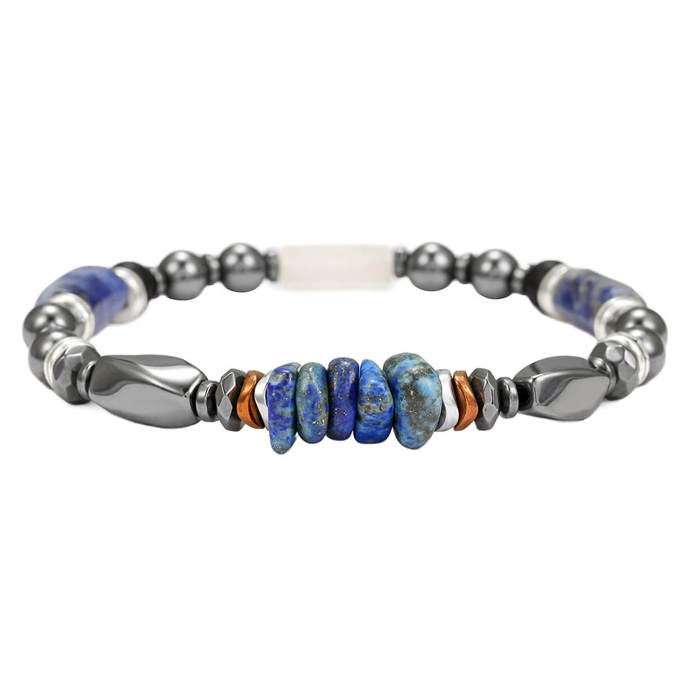 Geometric Rectangle Gemstone Beaded Bracelet for Men and Women