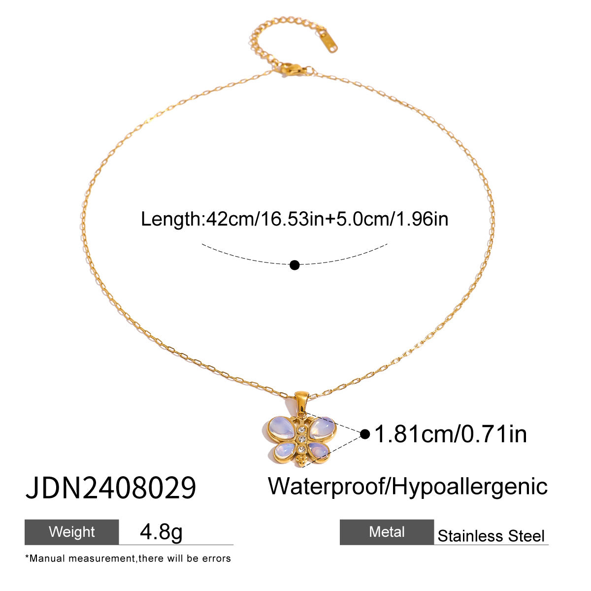 Minimalist Butterfly Pendant Necklace in Stainless Steel with Rhinestone Accents for Women