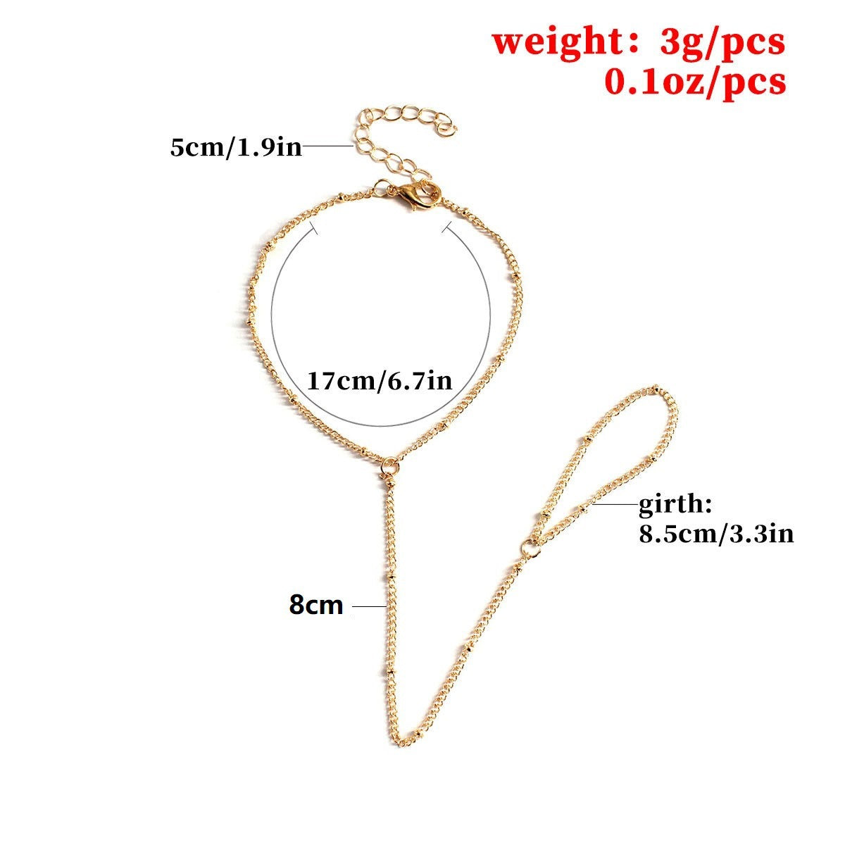 Women's Geometric Minimalist Fashion Commute Metal Finger Chain Bracelet Spring Jewelry