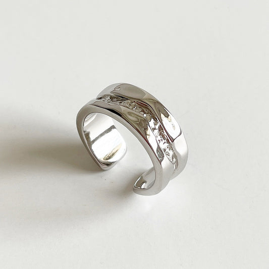 Anillo Irregular de Plata de Ley 925 Minimalista para Mujer