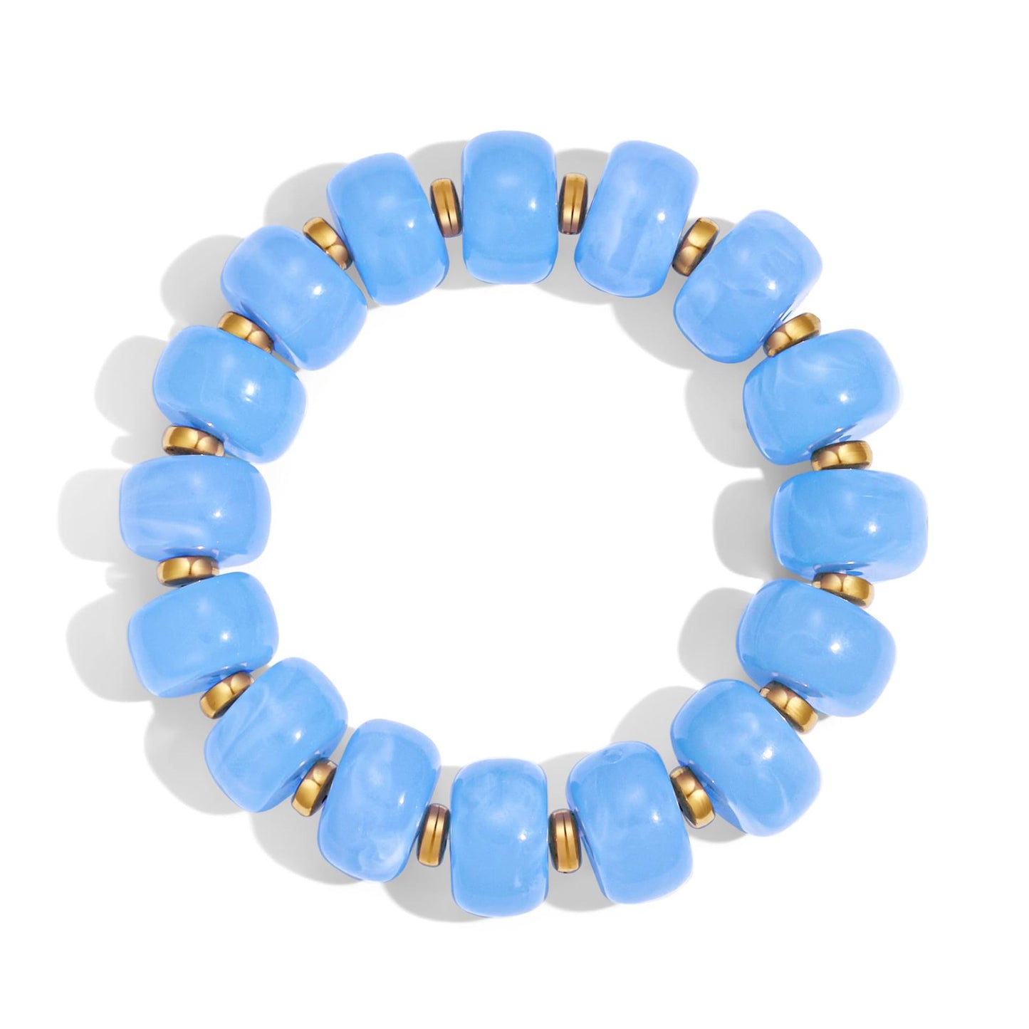 Bohemian Minimalist Geometric Round Resin Acrylic Beaded Bracelet for Women