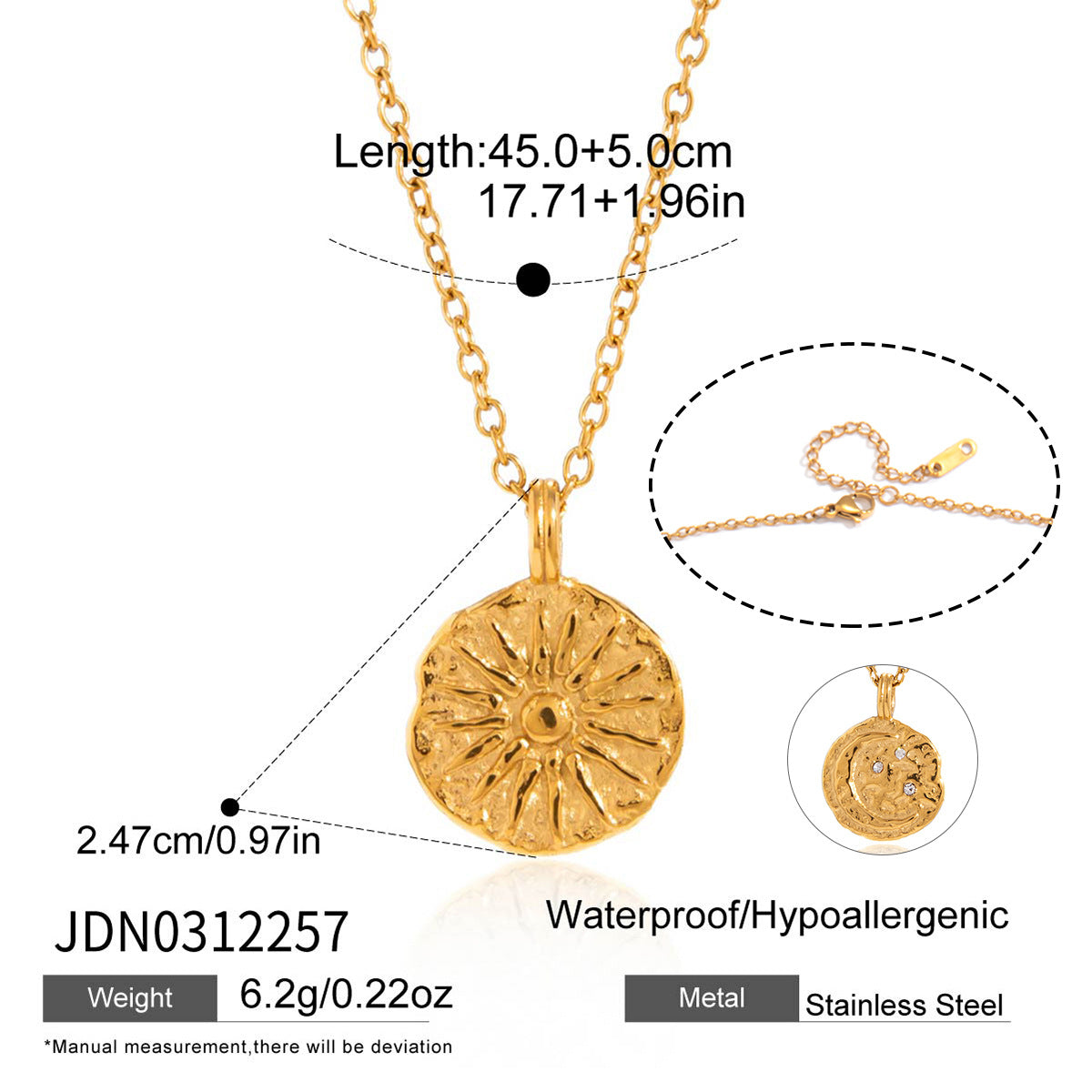Minimalist Geometric Titanium Steel PVD Plated Necklace for Women