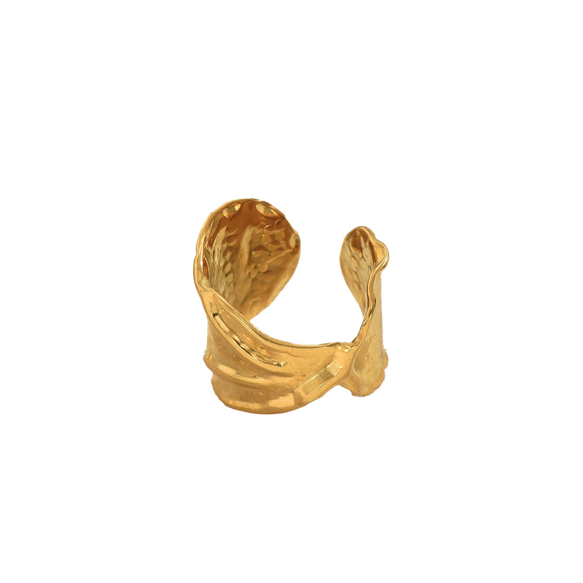 Anillo abierto retorcido geométrico minimalista para mujer en aleación de zinc con acabado chapado
