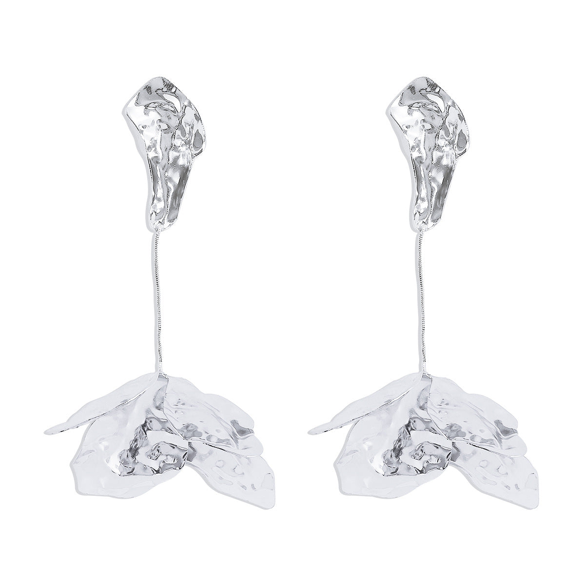 Pendientes colgantes de aleación con baño floral estilo "Sweet Cool"