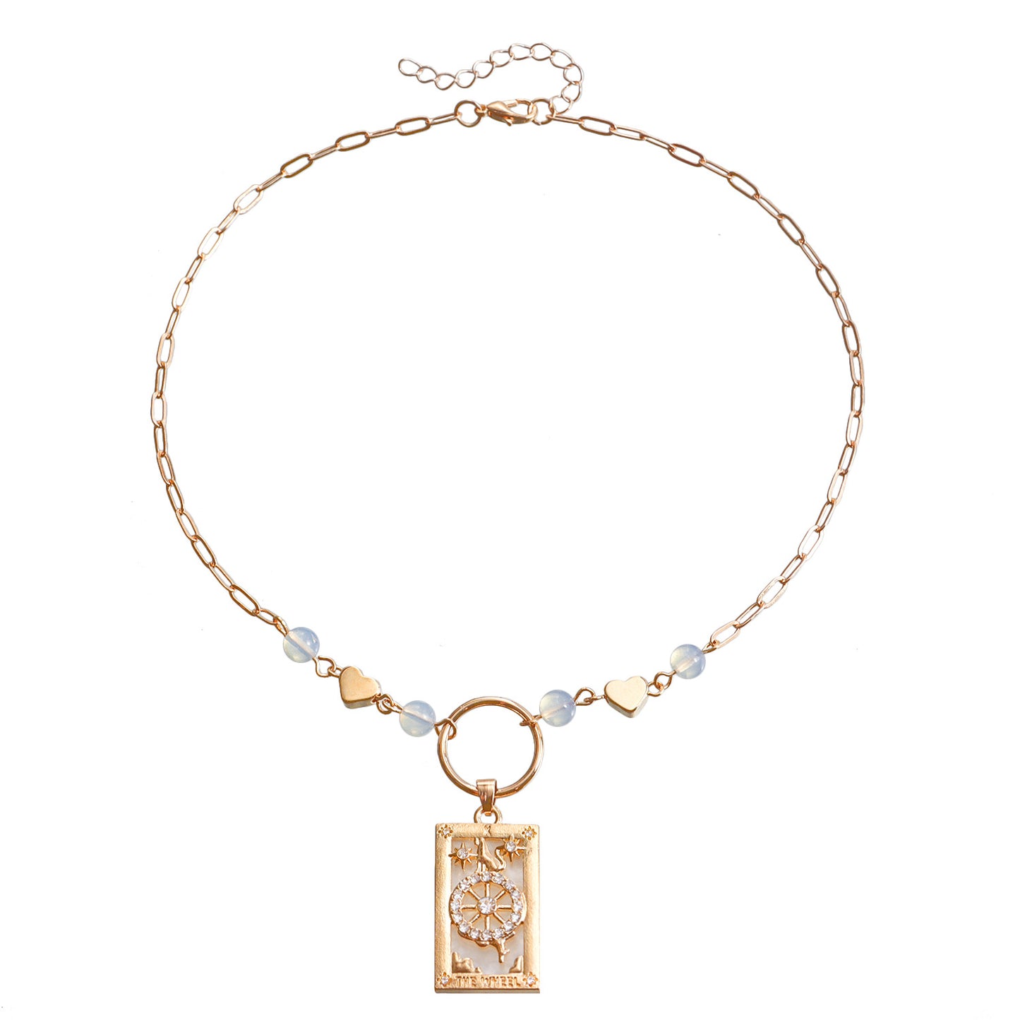 Vintage Minimalist Heart-Shaped Geometric Pendant Necklace in Alloy with Plated Finish for Women