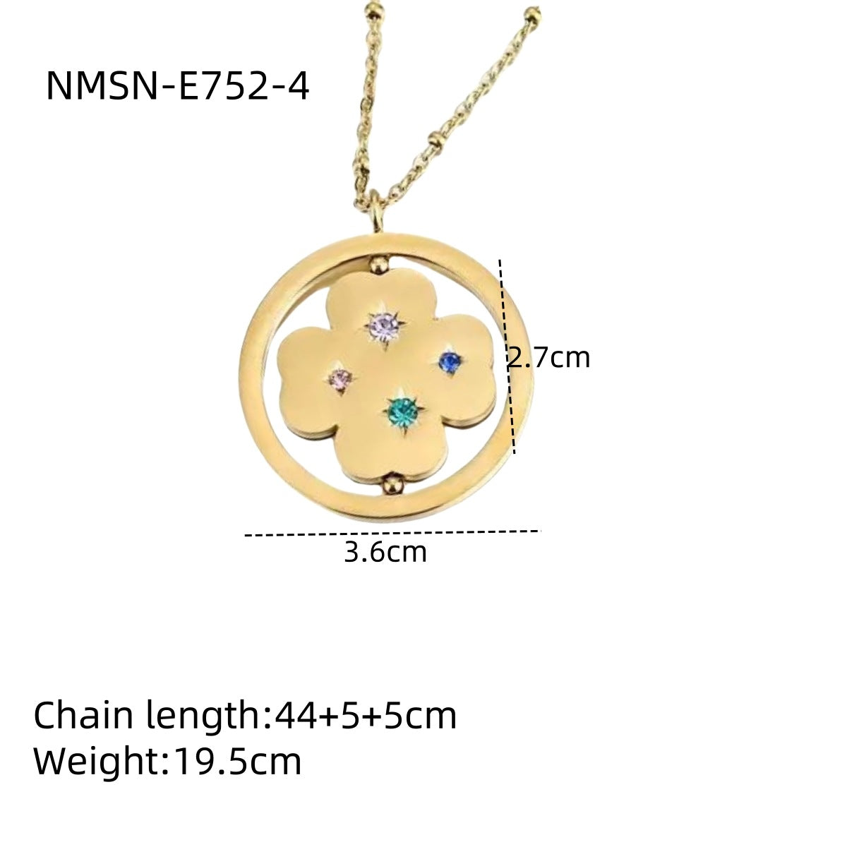 Collana alla moda in stile OL con motivi geometrici in acciaio inossidabile e stelle in zirconia colorata, catena maglione in acciaio al titanio ipoallergenico