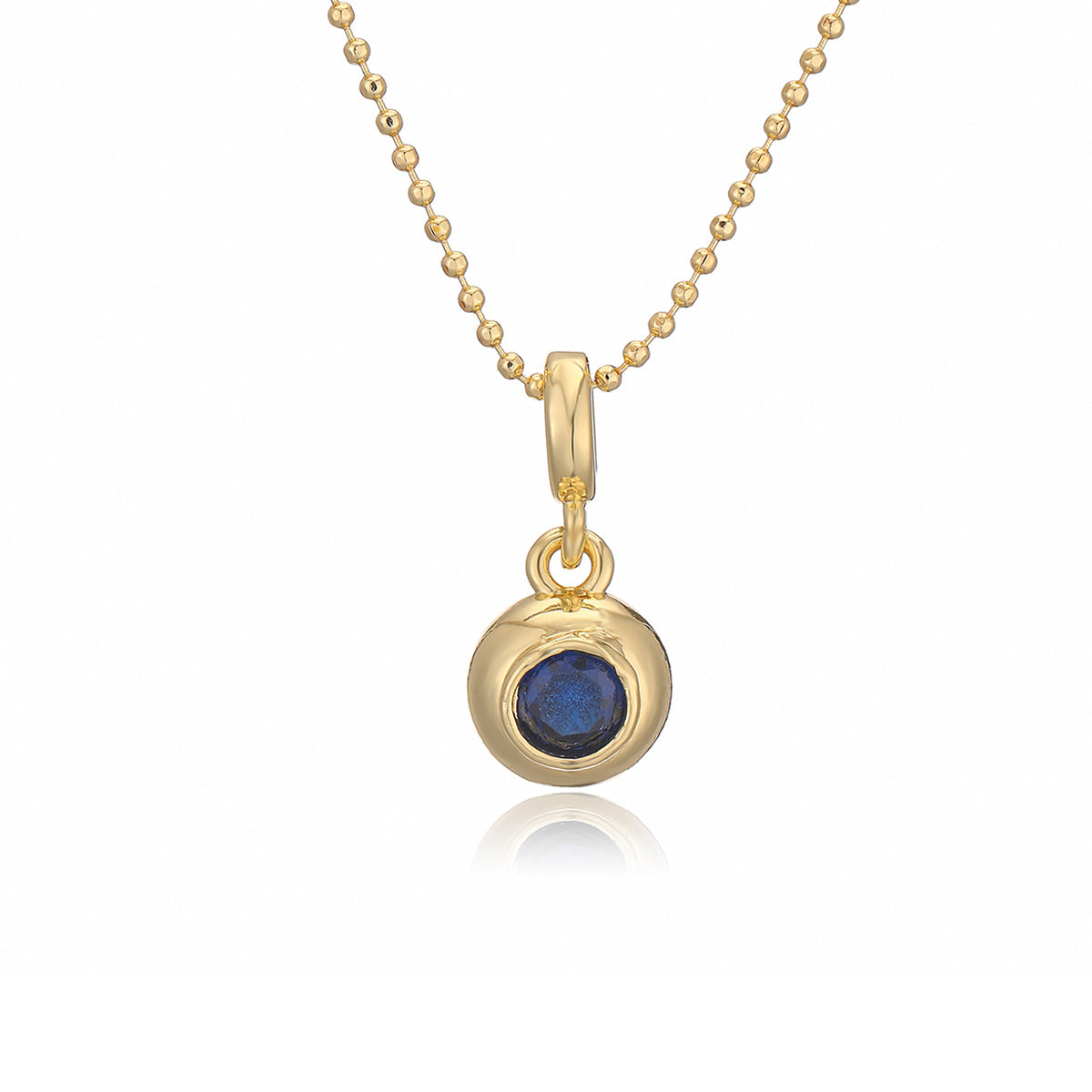 Minimalist Geometric Gold-Plated Copper Pendant Necklace with Zirconia Ball for Women