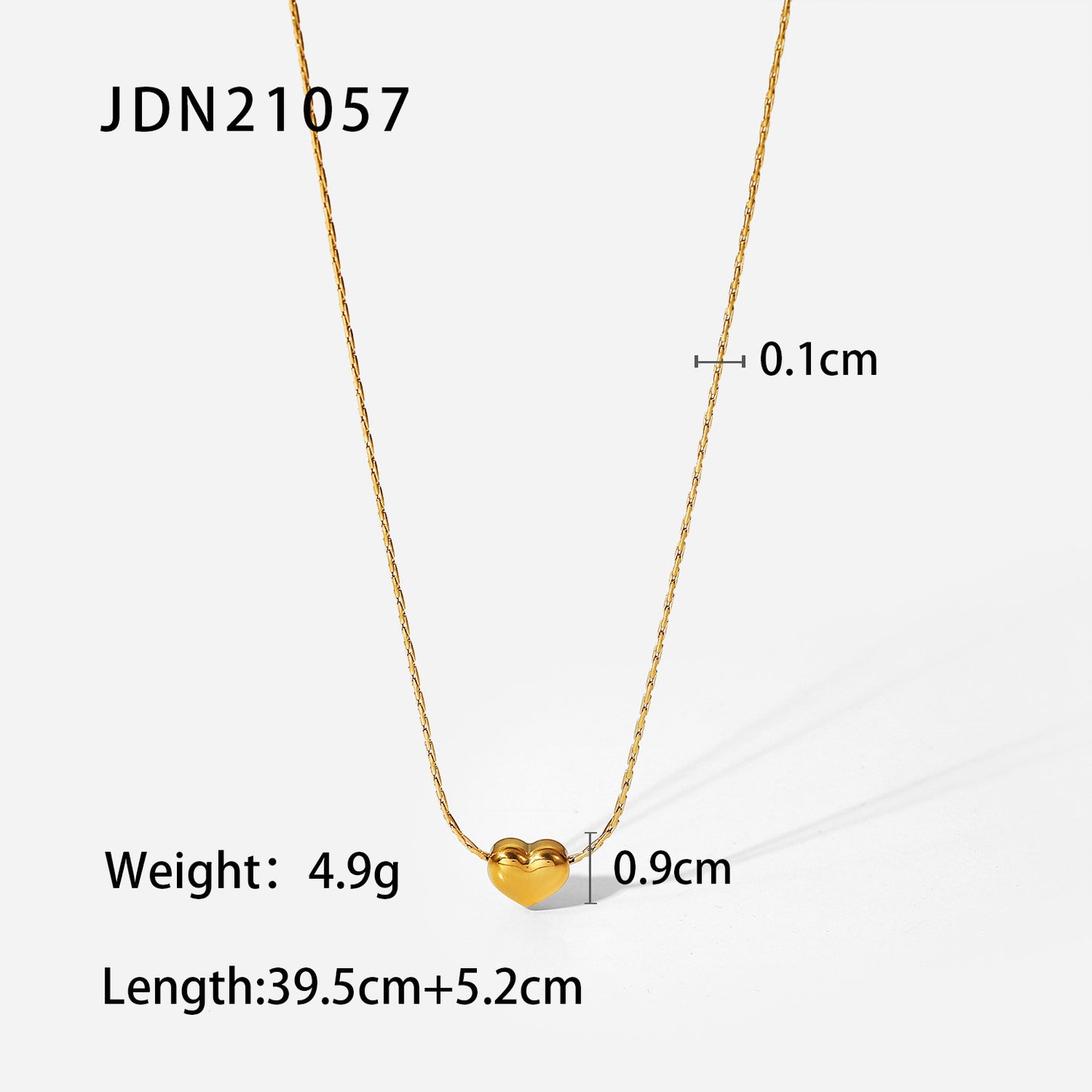 Minimalist 18K Gold Plated Heart Geometric Stainless Steel Necklace for Women