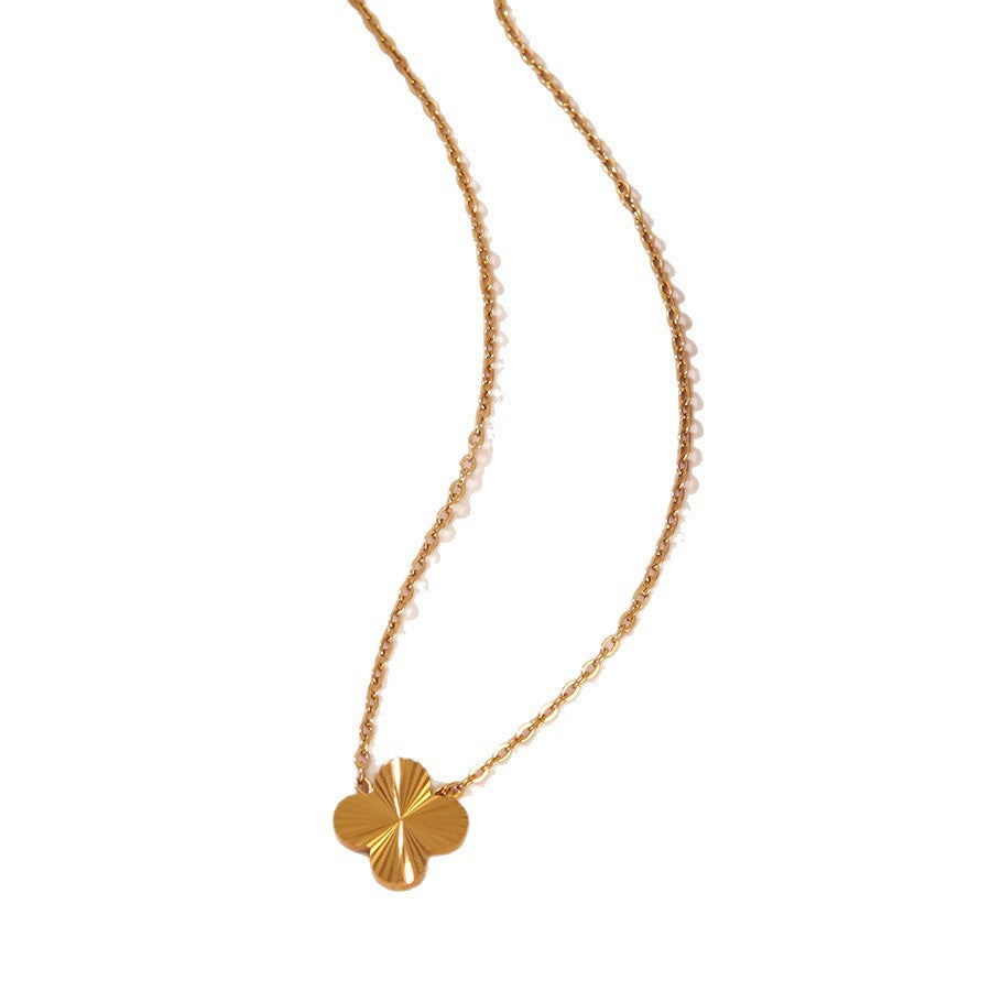 Set Collana, Bracciale e Orecchini in Acciaio Inox Placcato con Motivo Floreale Dolce e Catena a Cavo