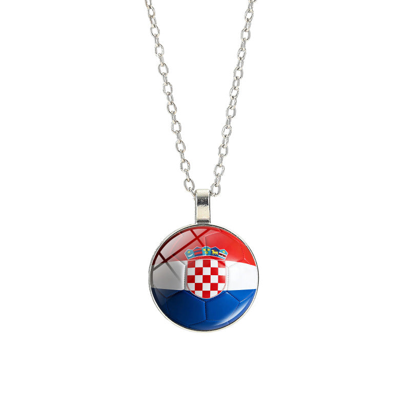 Collana Unisex Casual con Pendente Rotondo Geometrico in Cristallo, Placcato in Lega, con Catena a Cavo