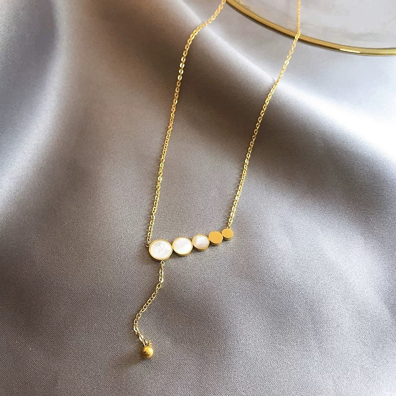 Minimalist Round Titanium Steel Plated Necklace for Women