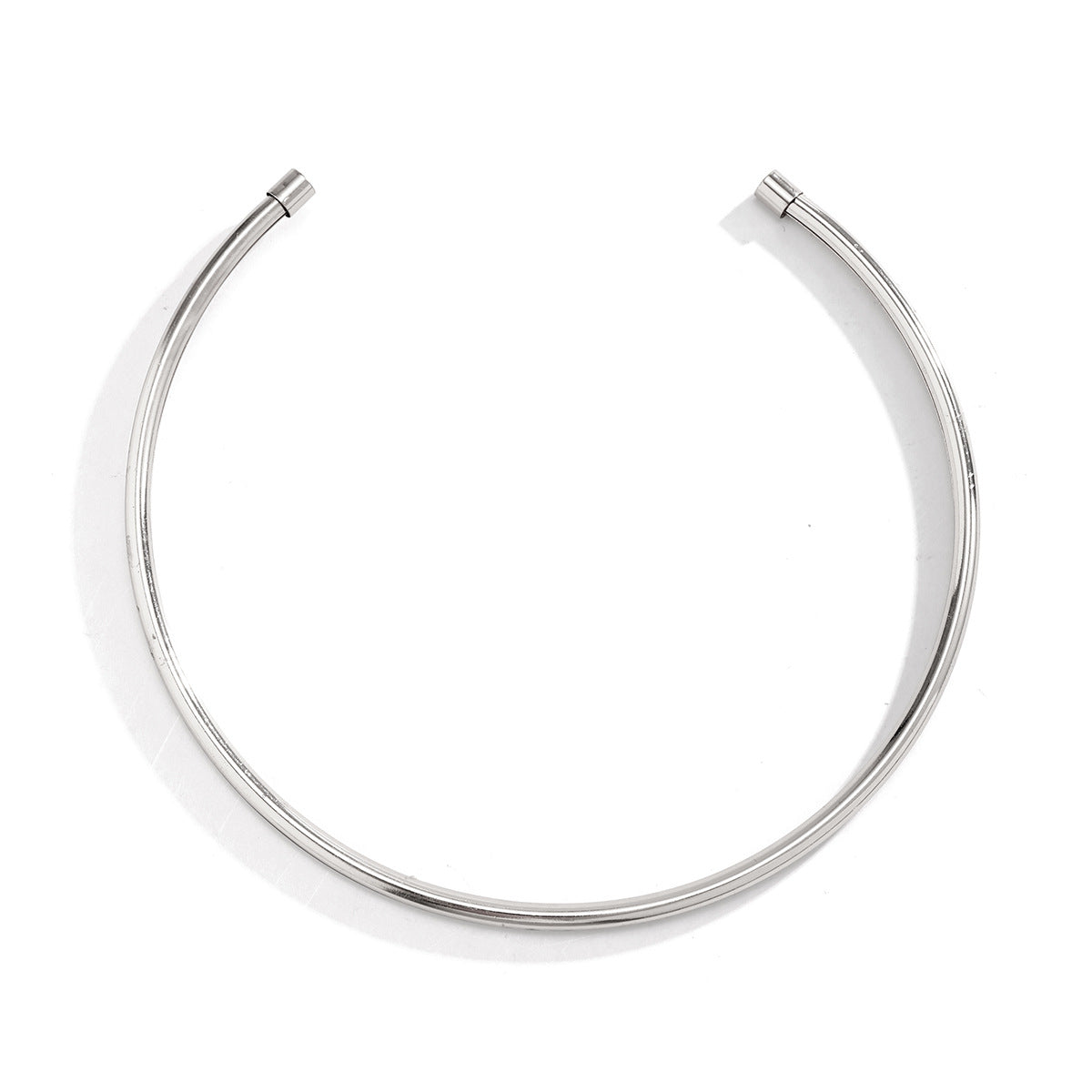 Collana girocollo minimalista geometrica liscia e rotonda per donna
