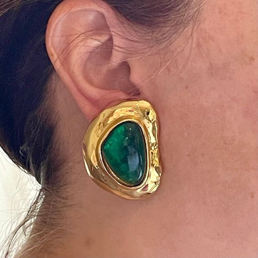 Orecchini Placcati in Acciaio Inossidabile Geometrici con Design Retrò da Donna