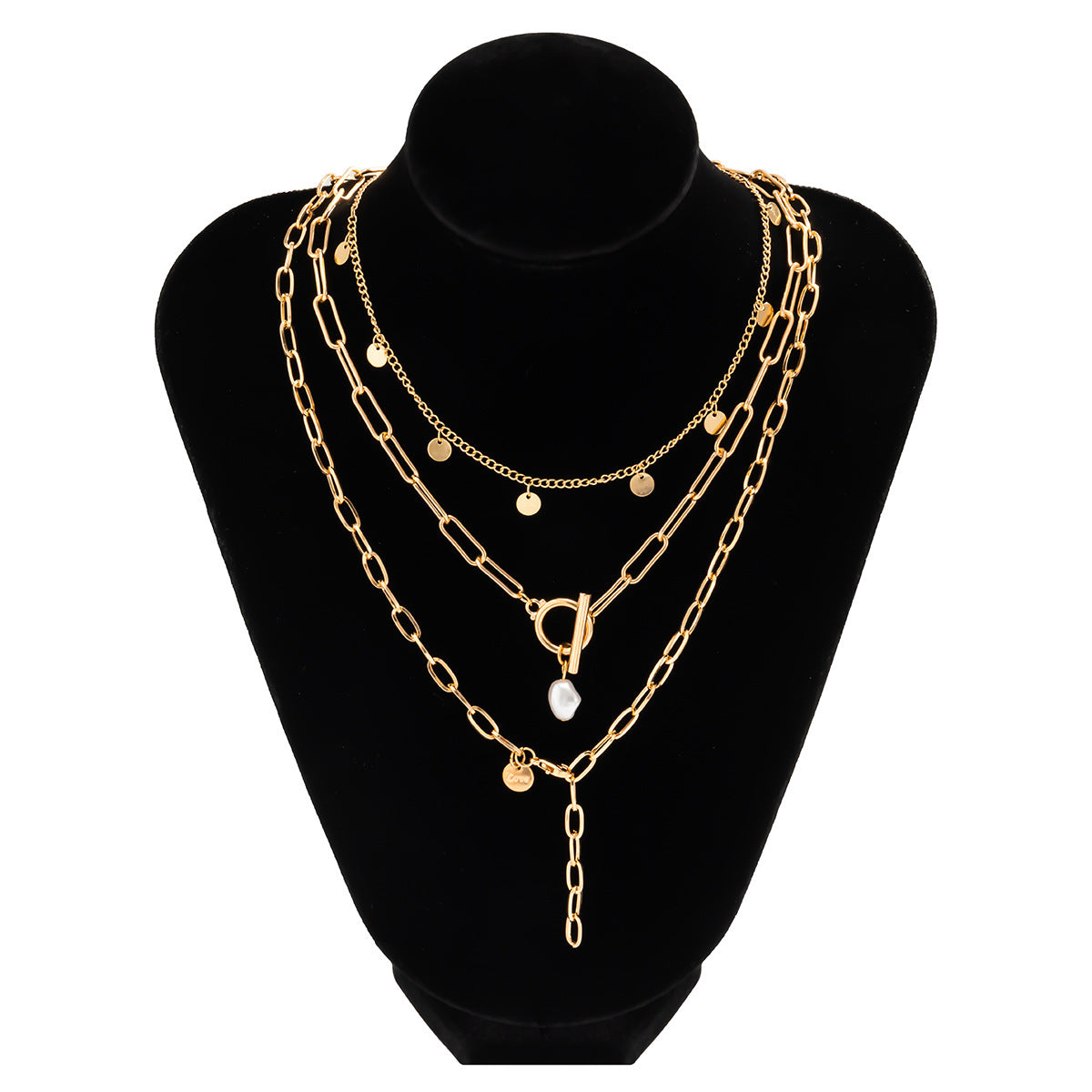 Collar Minimalista con Colgante de Aleación en Forma de Y con Borlas y Cadena Cruzada para Mujer