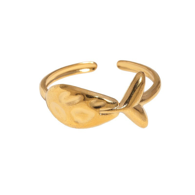 Sweet Gold Plated Animal Titanium Steel Open Ring