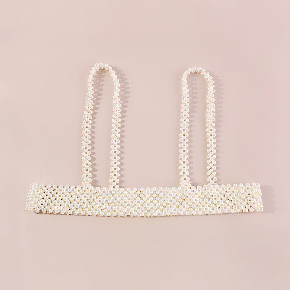 Sweet and Edgy Geometric Body Chain for Women with Imitation Pearl Beads Handcrafted Design