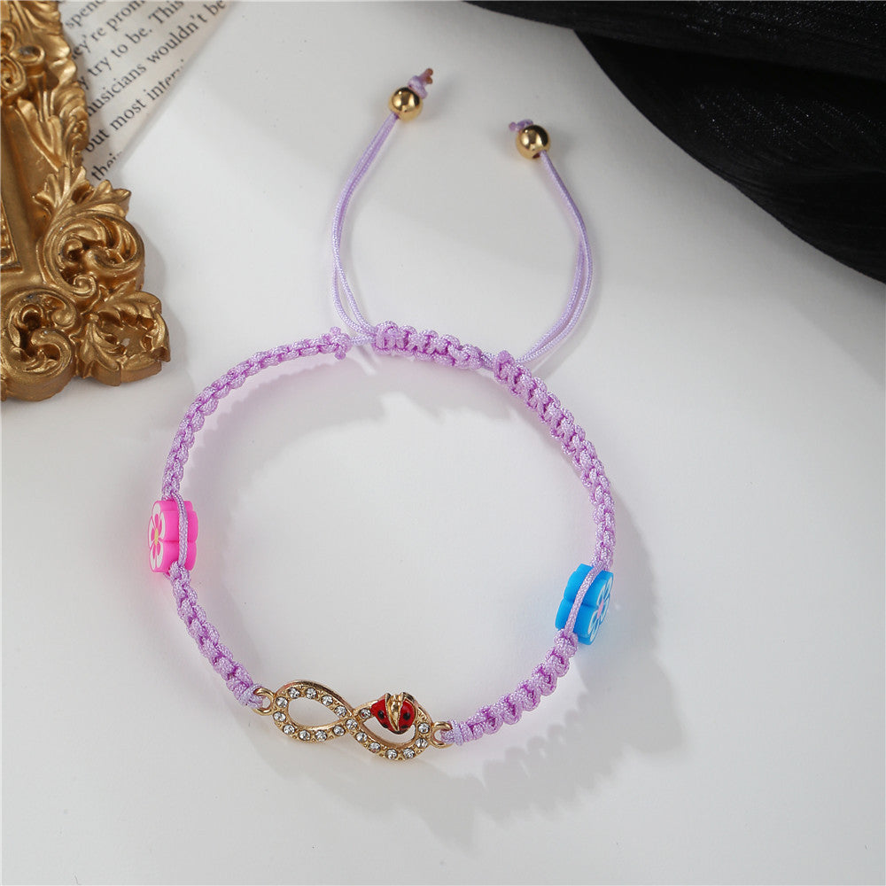 Geometric Rhinestone Infinity Figure 8 Plated Alloy Bracelet for Men and Women