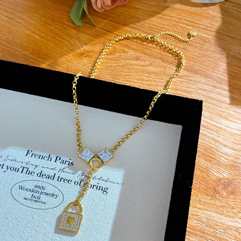 Sporty Casual Gold Plated Titanium Steel Necklace Unisex