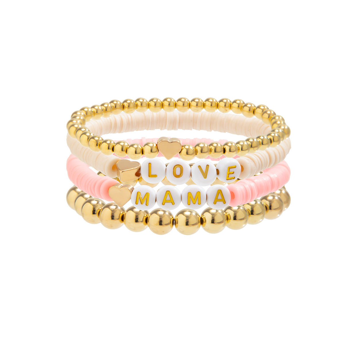 Set di braccialetti dell'amicizia con ciondoli a cuore e lettera minimalistici, regolabili in lega, idea regalo per la festa della mamma