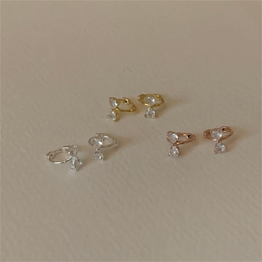 Minimalist Bowknot Earrings in 925 Sterling Silver with Zircon Accents for Women