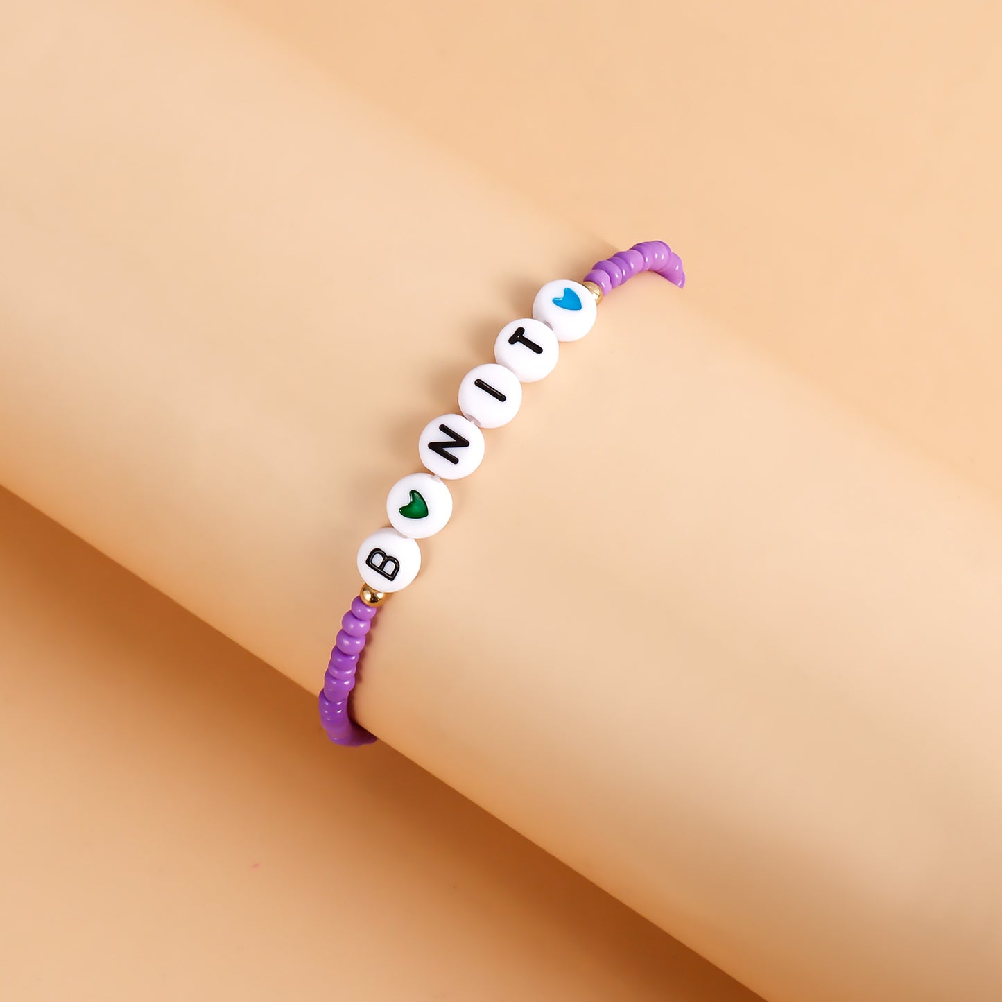 Geometric Minimalist Plated Beaded Bracelet for Women with Round Beads Music Festival Fan Gift