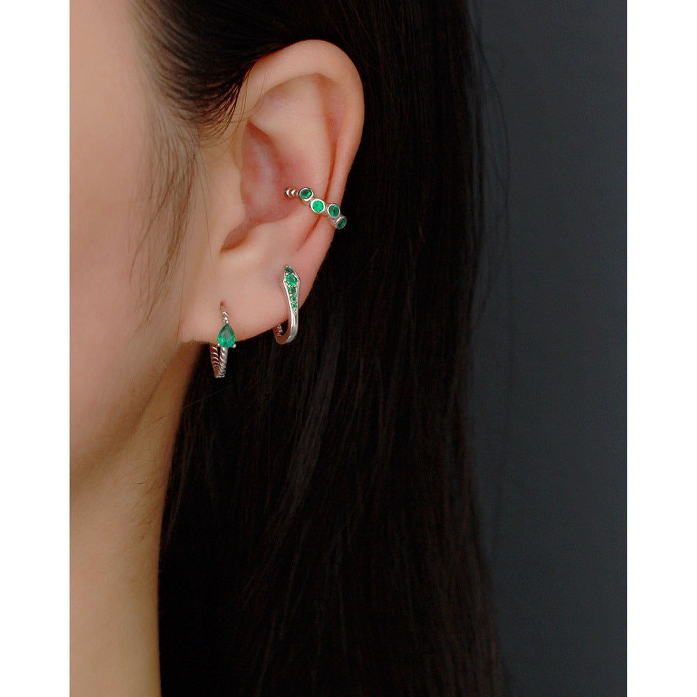 Minimalist 925 Sterling Silver Geometric Teardrop Rope Hoop Earrings for Women