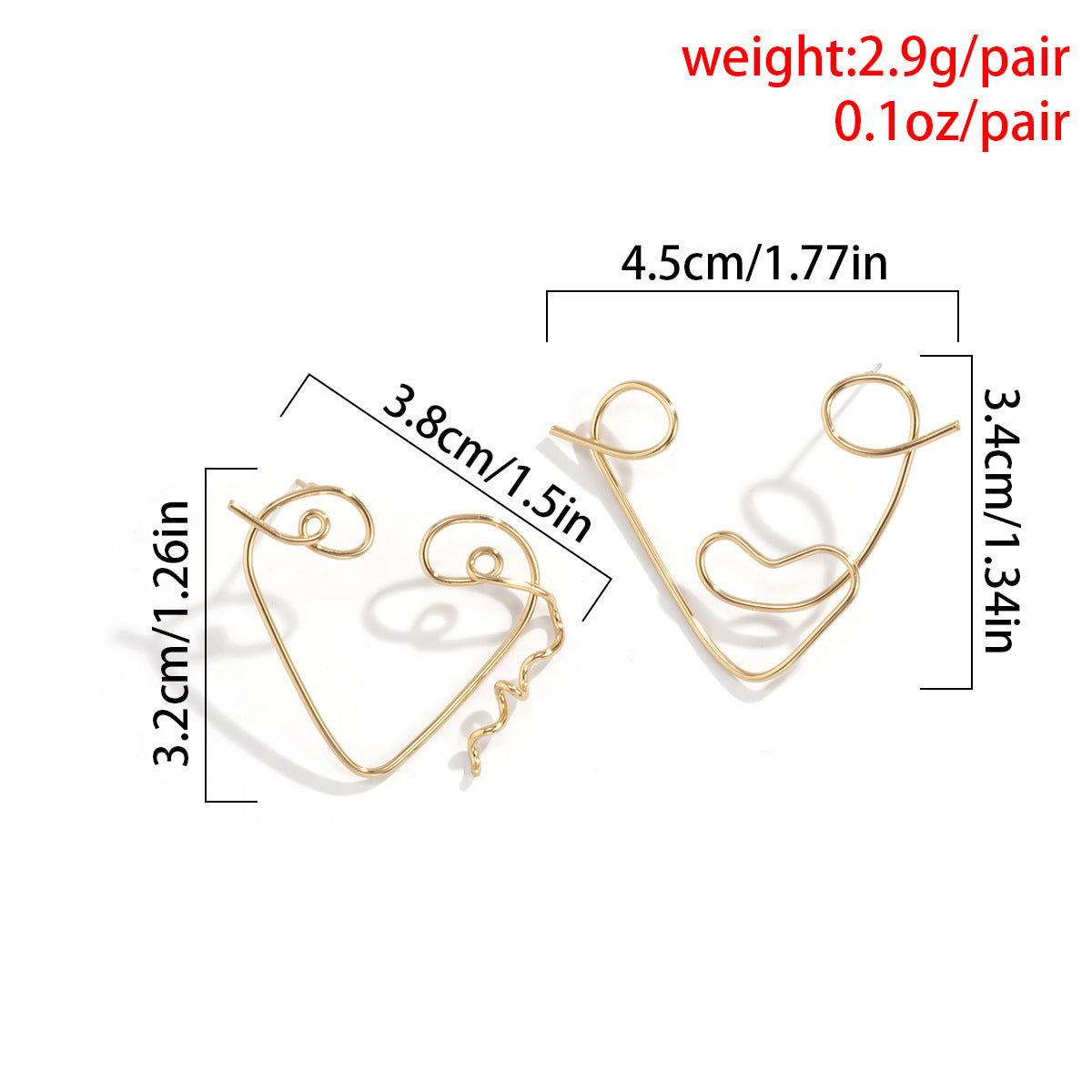 Minimalist Geometric Plated Brass Earrings