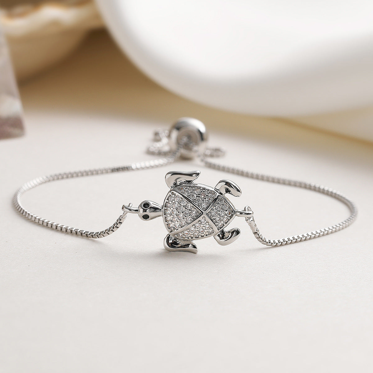 Minimalist 18K Gold Plated Brass Cubic Zirconia Animal Bracelet for Women