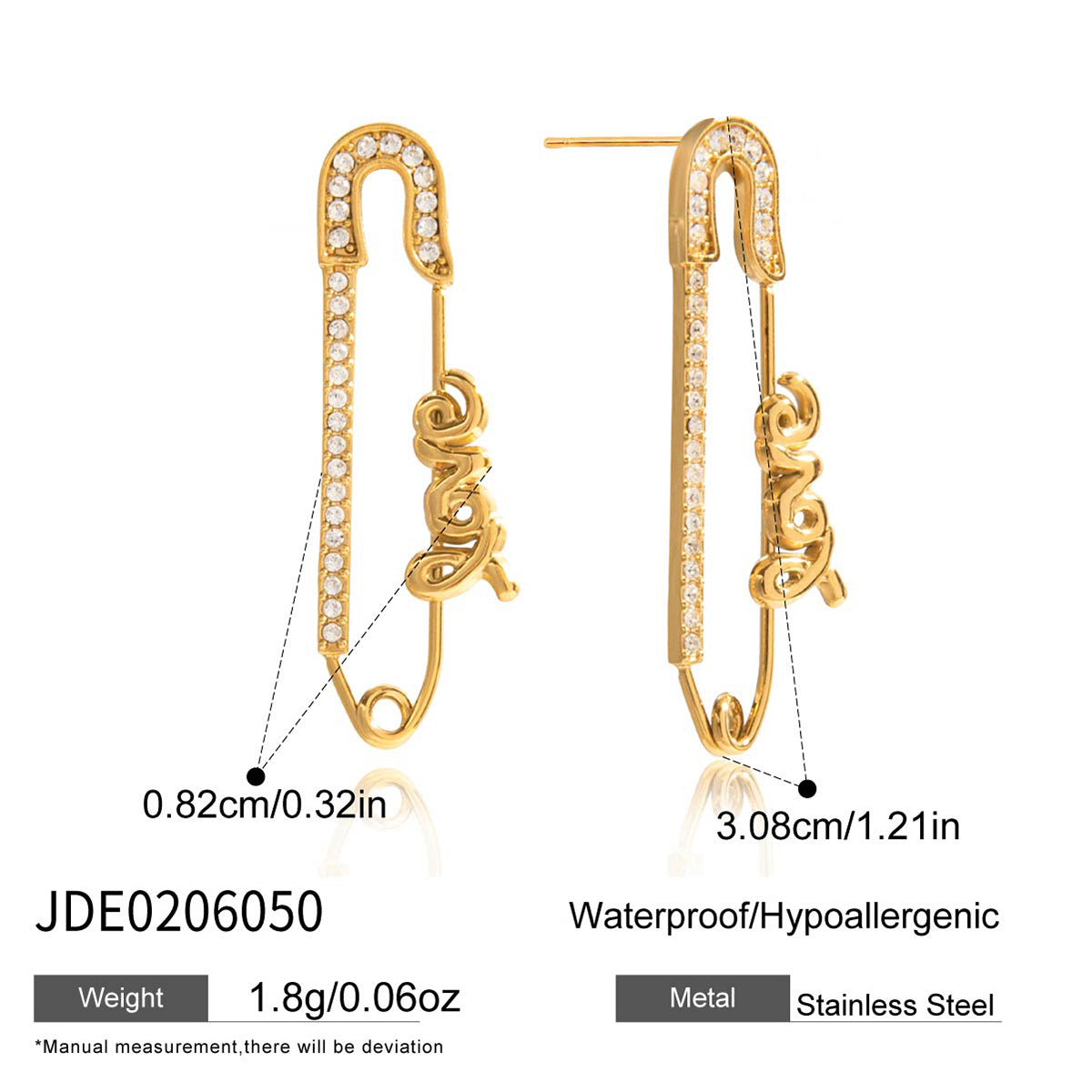 Orecchini pendenti da donna minimalisti geometrici placcati in acciaio inossidabile con cerchio a forma di C, gioielli di lusso per l'autunno e l'inverno