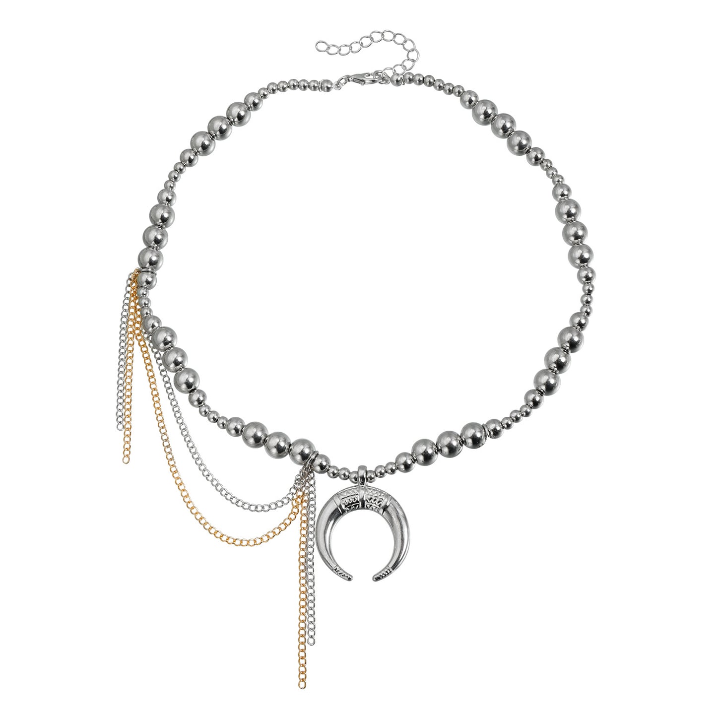 Vintage Luxury Moon Geometric Alloy Plated Necklace for Women