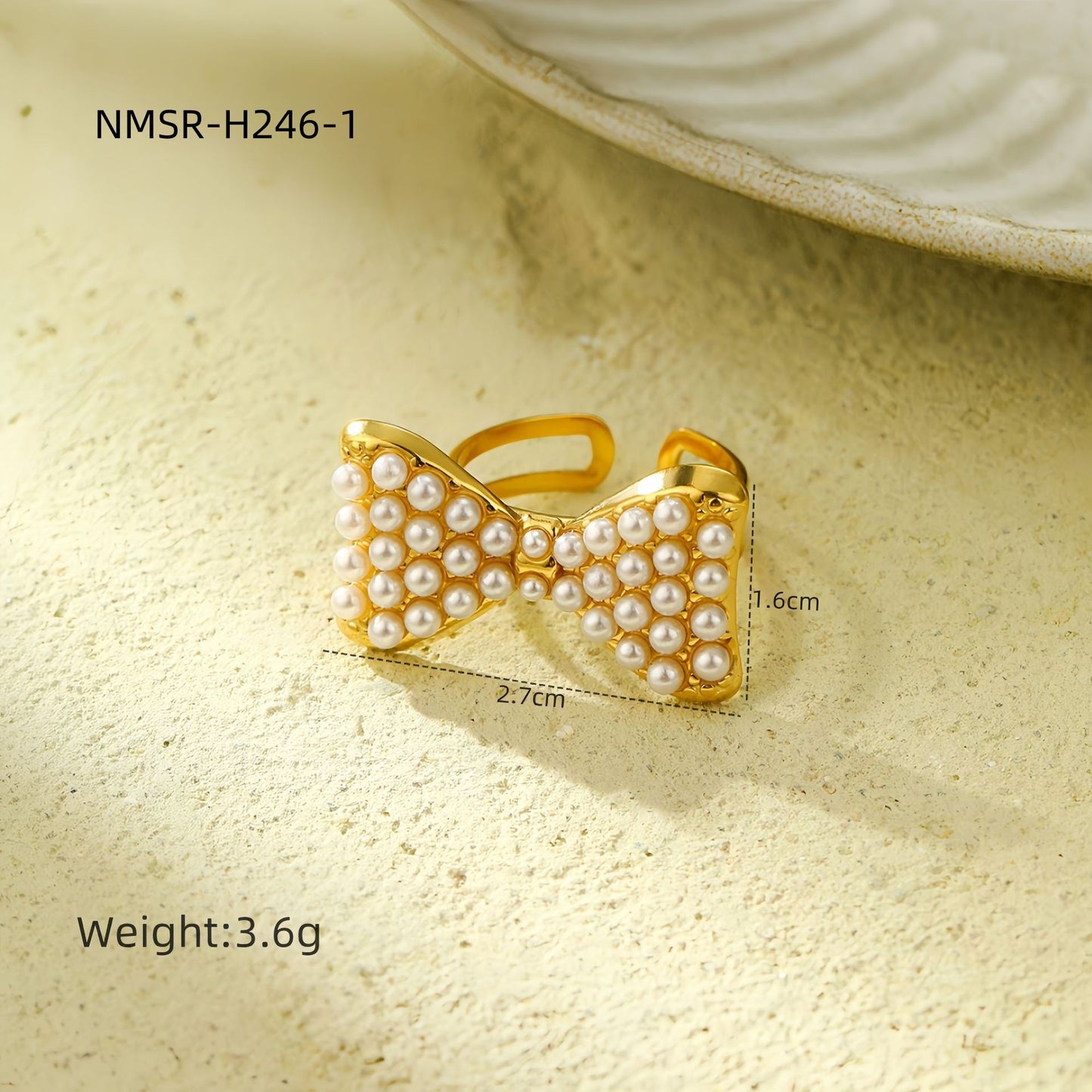 Set di orecchini eleganti con fiocco e perle e collana in acciaio inossidabile con finitura placcata per donna