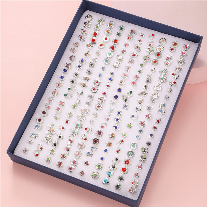 Creative Resin Animal Star Floral Stud Earrings Set for Women
